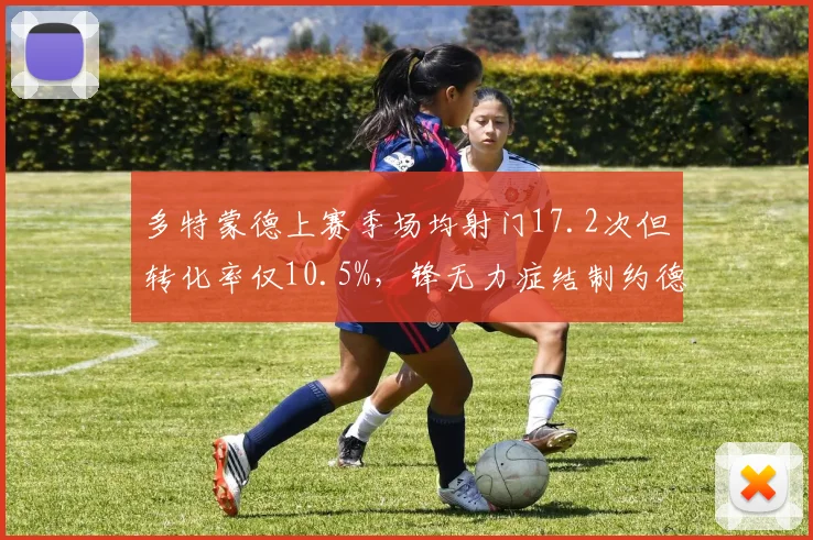 多特蒙德上赛季场均射门17.2次但转化率仅10.5%，锋无力症结制约德甲争冠